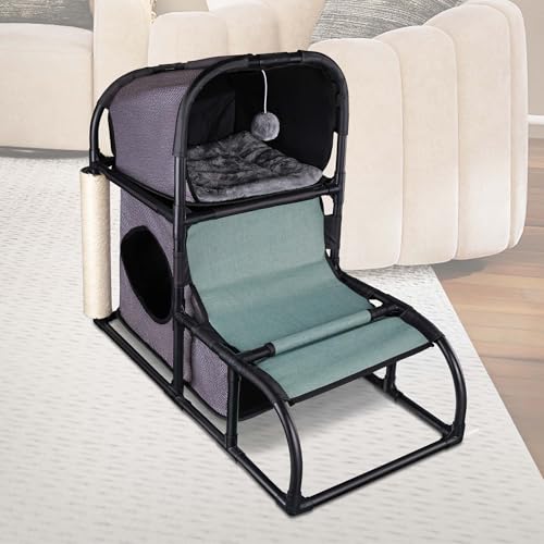 Goetland Modern Cat Tree Condo – Large Pet Tower with Scratching Post