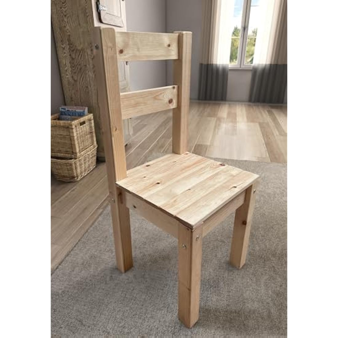Atlas Heavy Duty Solid Pine Dining Chair – Unfinished Wood