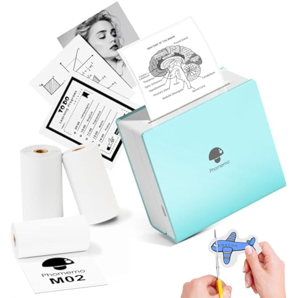 Phomemo M02 Mini Pocket Thermal Printer with 3 Label Rolls – Green
