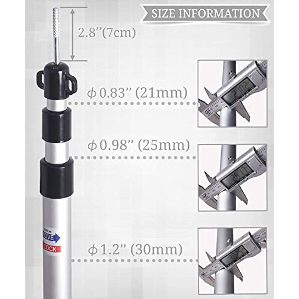 HIKEMAN Adjustable Aluminum Tarp Poles | Telescoping 90-230cm