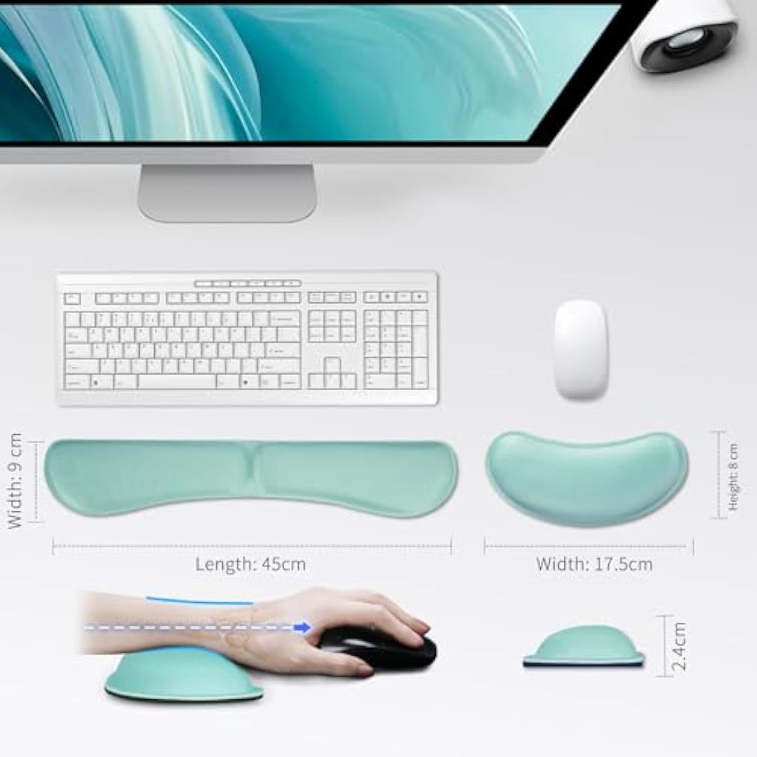 Jolof Store Keyboard and Mouse Wrist Rest Set – Ergonomic Memory Foam