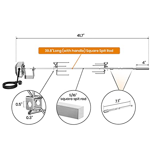 Onlyfire Stainless Steel Rotisserie Kit for Weber Genesis II 200/300