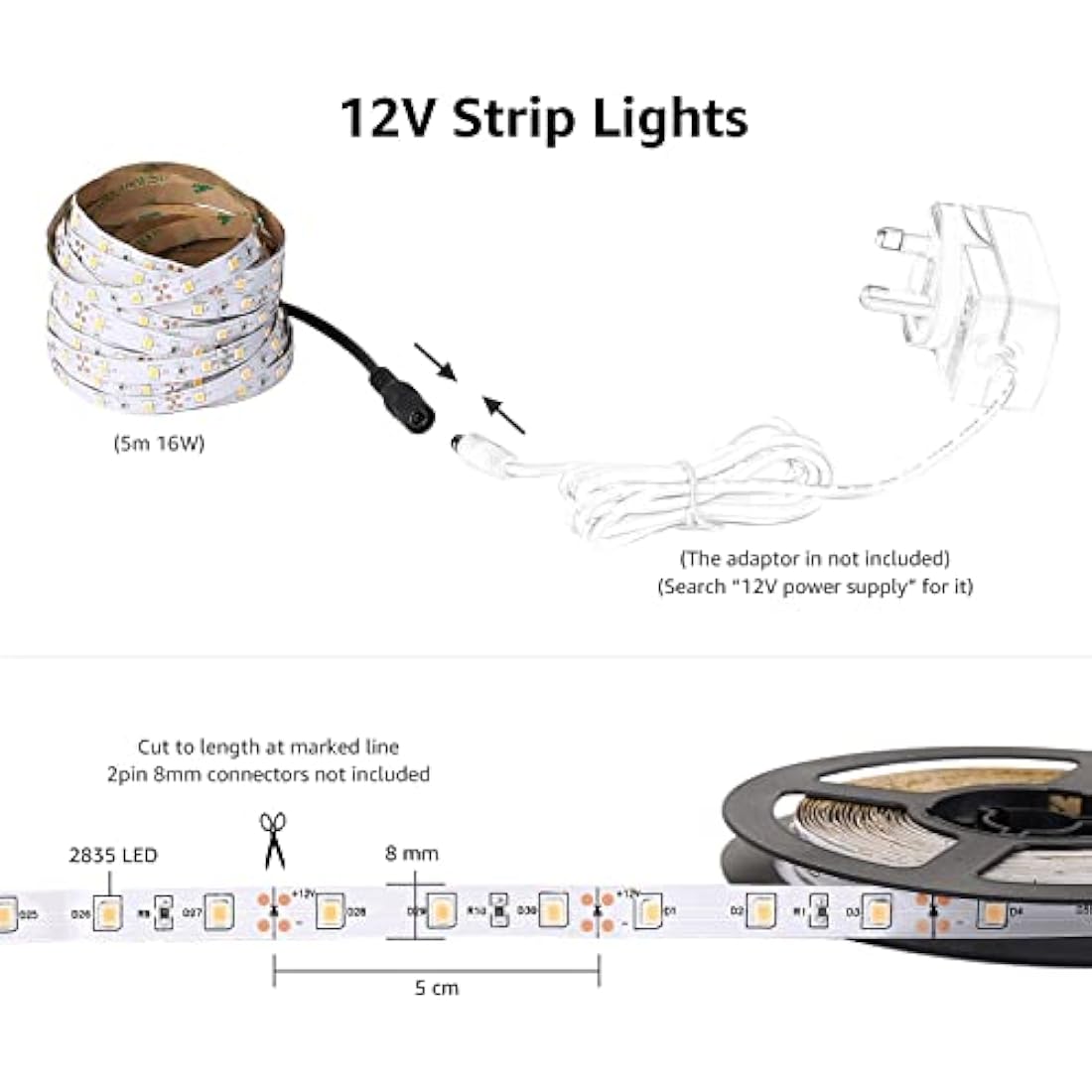 Jolof Store LED Strip Light – 10M Bright White 6000K Tape Light
