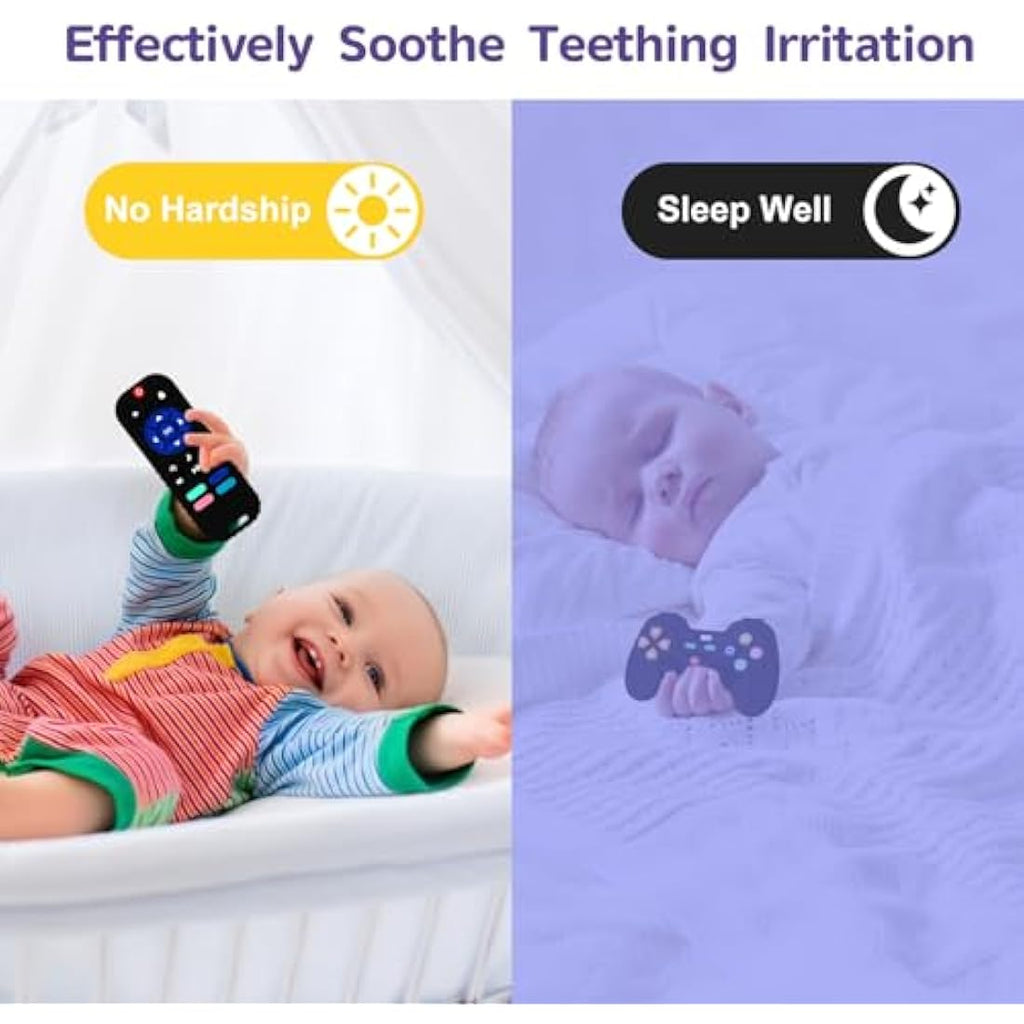 Hooku 2-Pack Remote Control Silicone Teething Toys for Babies | BPA-Free