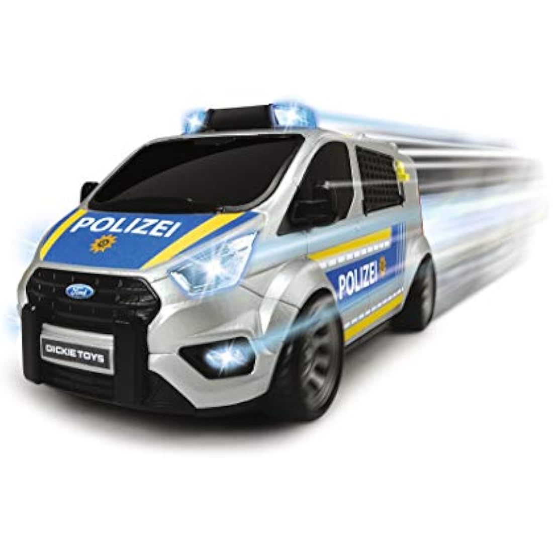 Dickie Toys Ford Transit Police Car – 28cm Toy Van with Siren and Lights