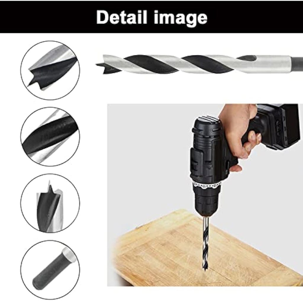 NORTOOLS 25-Piece Brad Point Wood Drill Bit Set | 1/4" Hex Shank HCS
