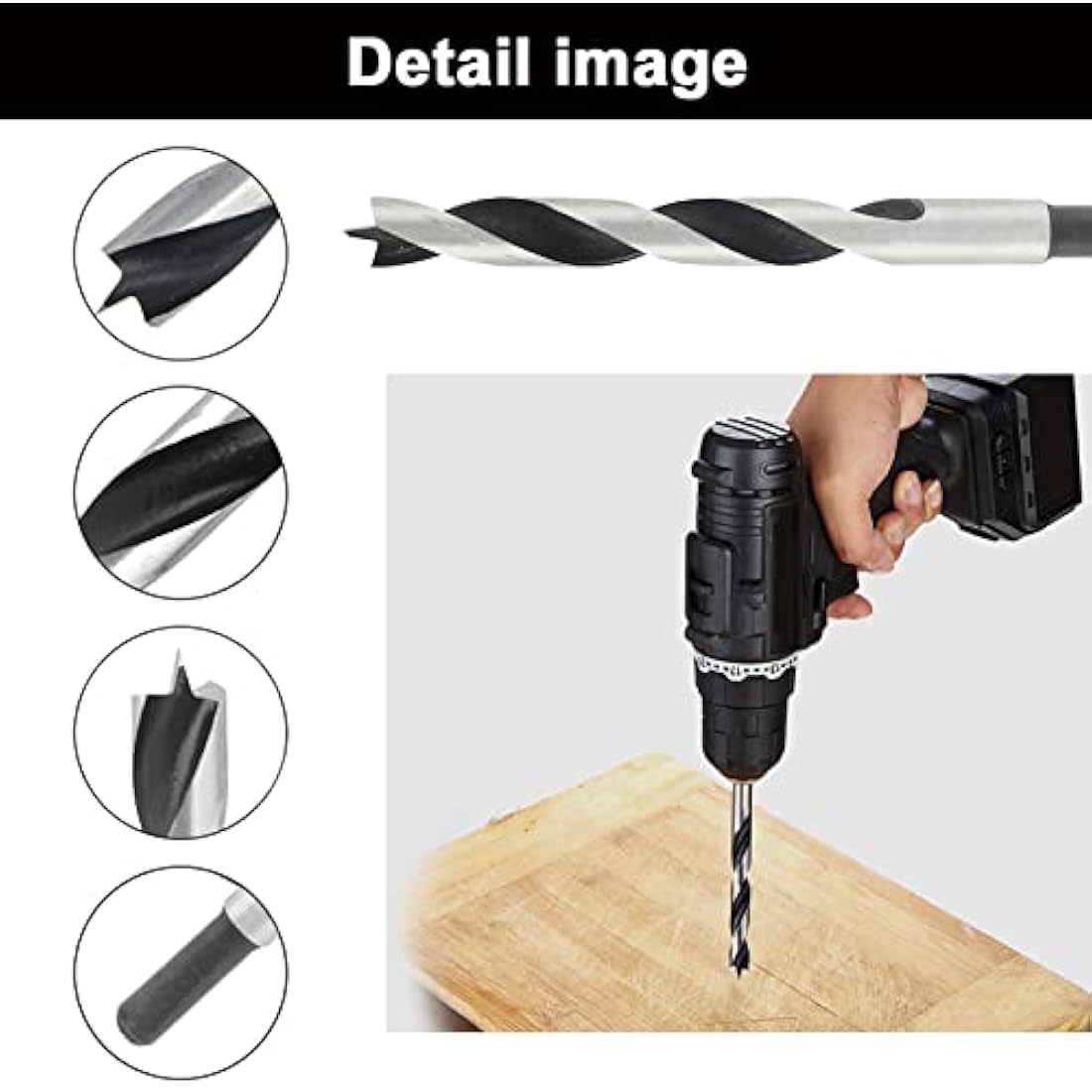 NORTOOLS 25-Piece Brad Point Wood Drill Bit Set | 1/4" Hex Shank HCS