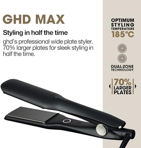 ghd Max Professional Hair Straightener | Wide 1.65" Plates for Frizz Control
