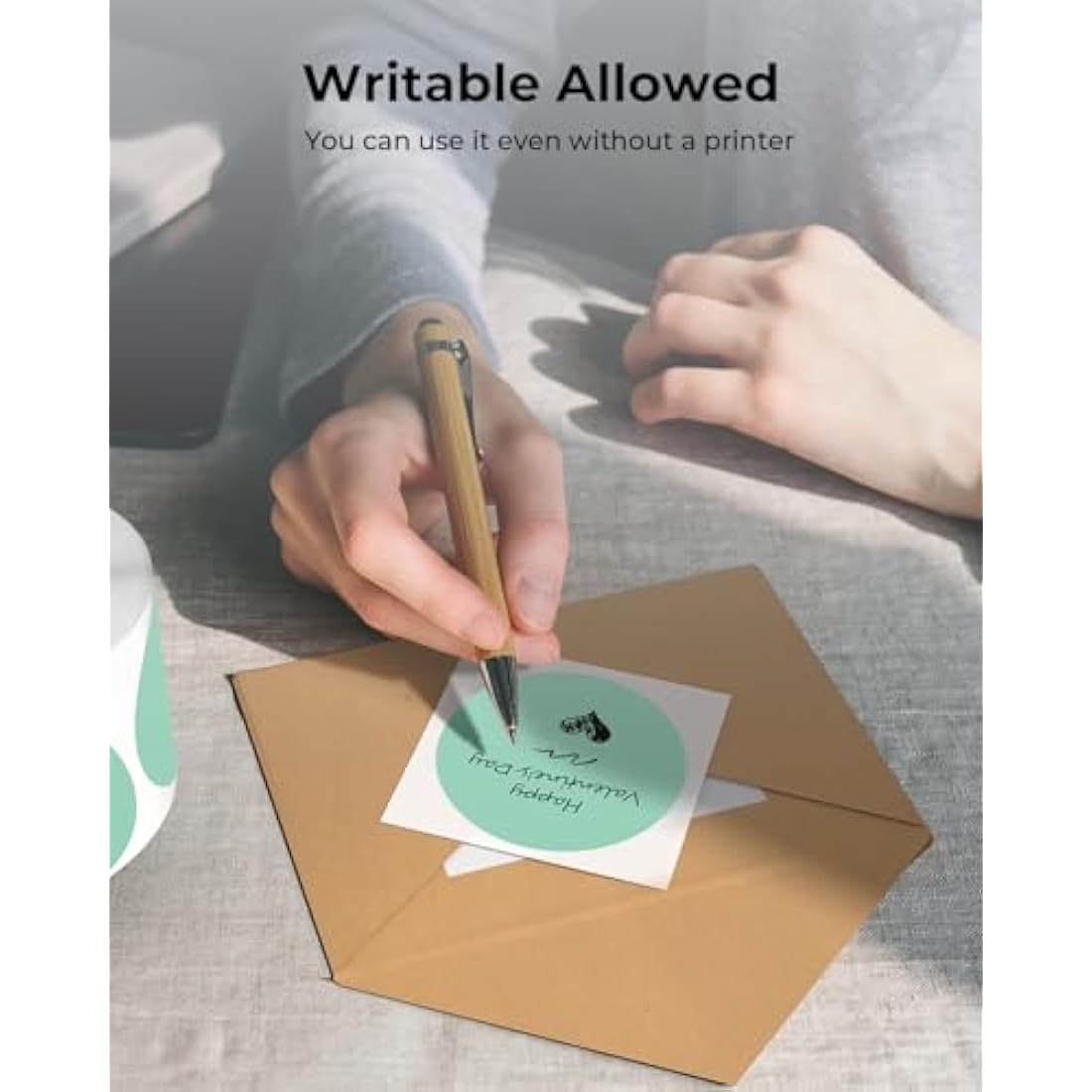 MUNBYN 2" Green Round Thermal Sticker Labels | 50x50mm Circle Roll