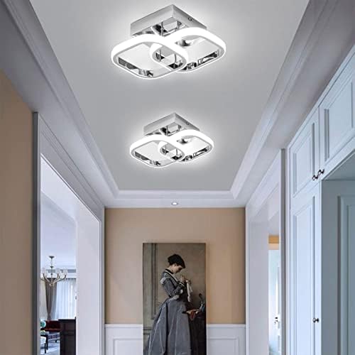 EIDISUNY Square LED Ceiling Light – 22W Modern Nordic Chrome Lamp
