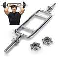 Tonchean 34" Triceps Bar - Solid Steel Hammer Curl Barbell with Collars
