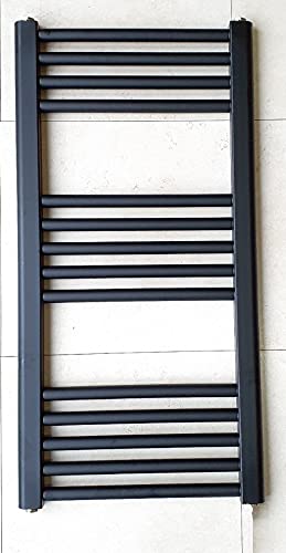 Greened House Milano Black Heated Towel Rail | 400x800mm Steel Radiator