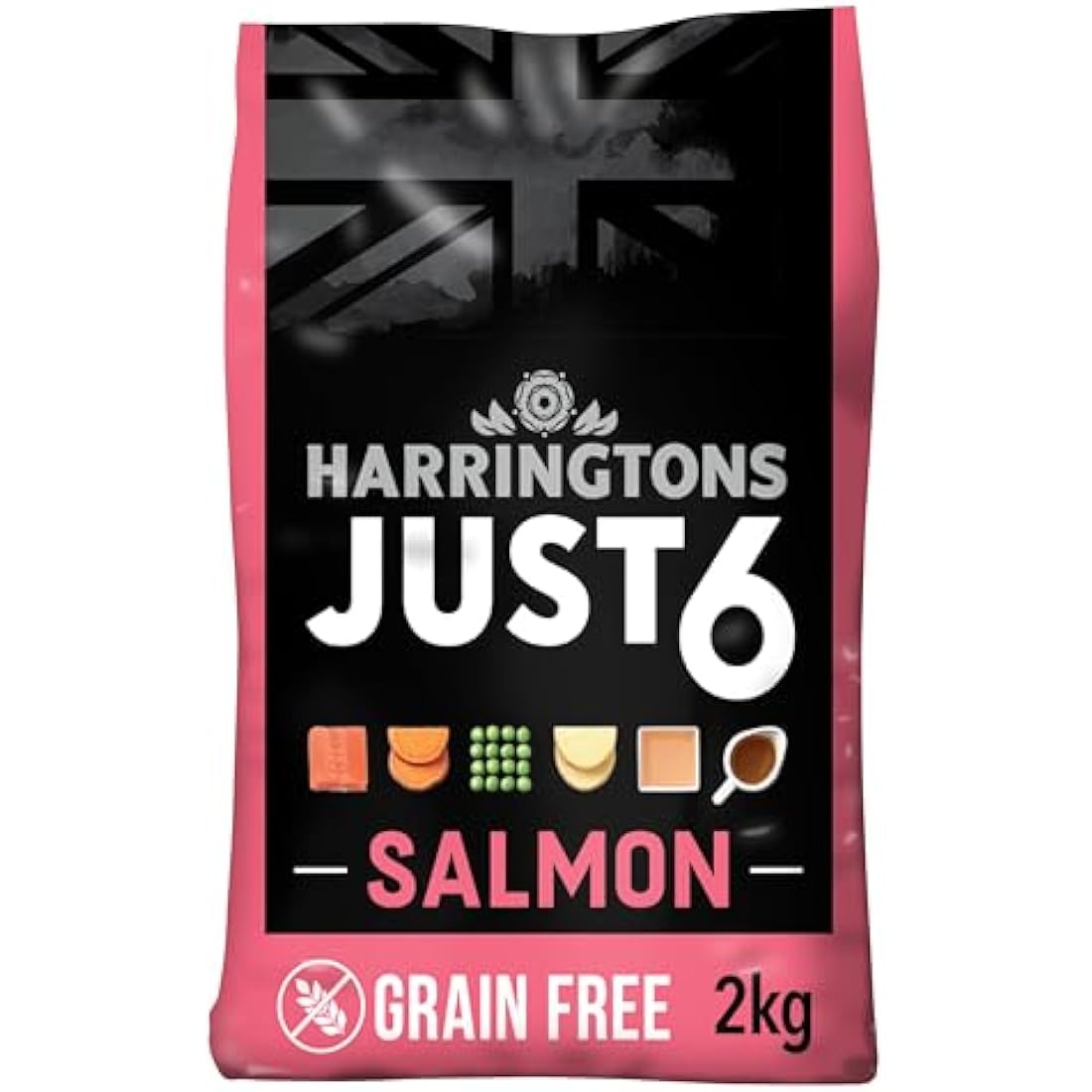 Harringtons Just 6 Grain Free Salmon Dog Food - 2kg (Pack of 4)