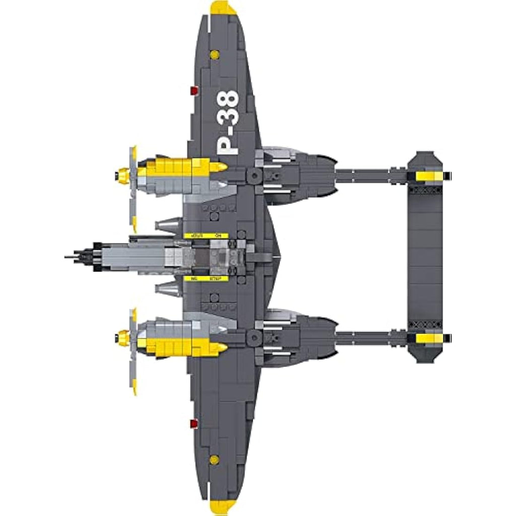 Apostrophe Games P-38 Lightning Fighter Jet Building Block Set - 937 Pcs