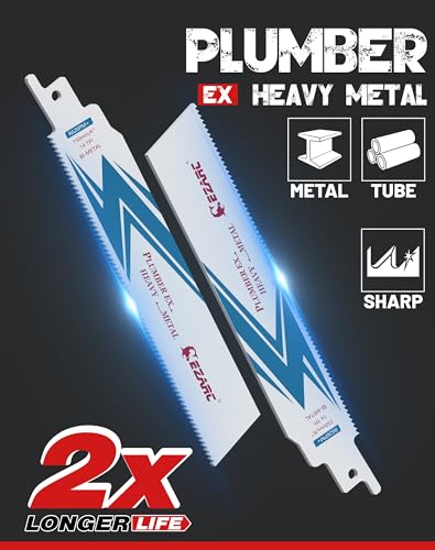 EZARC Bi-Metal Cobalt Reciprocating Saw Blades for Heavy Metal, 25-Pack