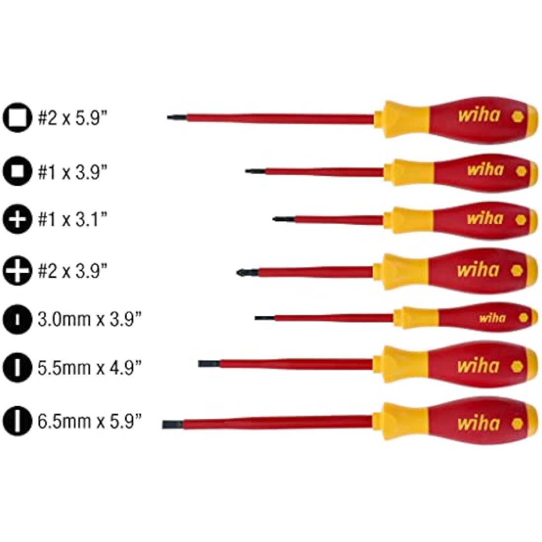 Wiha 32097 7-Piece Insulated SoftFinish Screwdriver Set - 1000V Rated