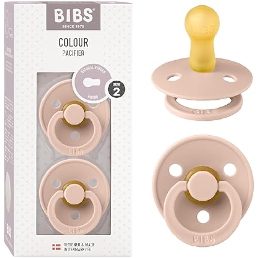 BIBS Colour Pacifier 2-Pack | Natural Rubber Latex Soother, 6-18 Months