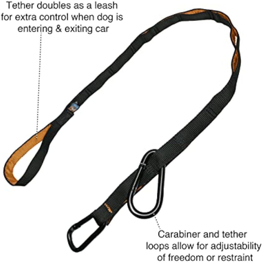 Kurgo Dog Auto Zip Line – Adjustable Car Safety Restraint & Leash Tether