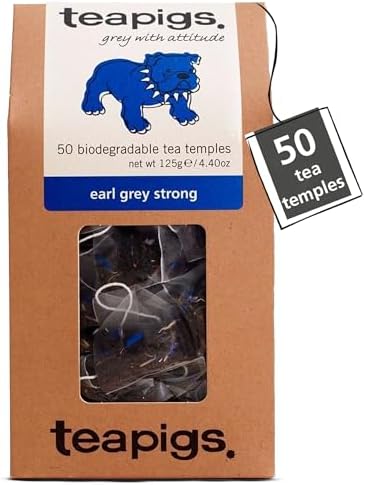 Teapigs Earl Grey Strong Black Tea – Whole Leaf Tea Bags (50 Count)