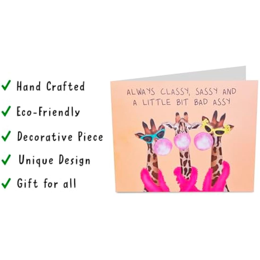 Central 23 Funny Pop Up Birthday Card – Sassy Giraffe Floral Design