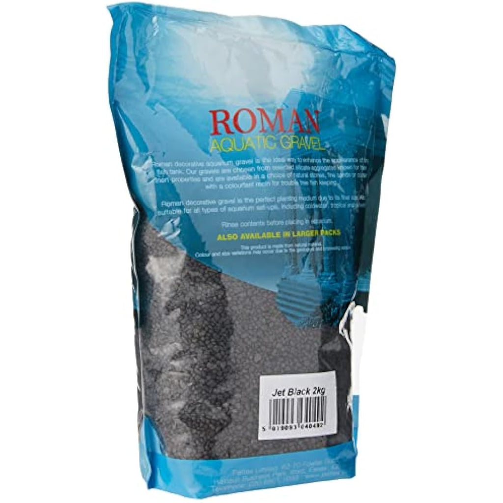Pettex Roman Gravel Jet Black Aquatic Substrate for Fish Tanks - 2kg