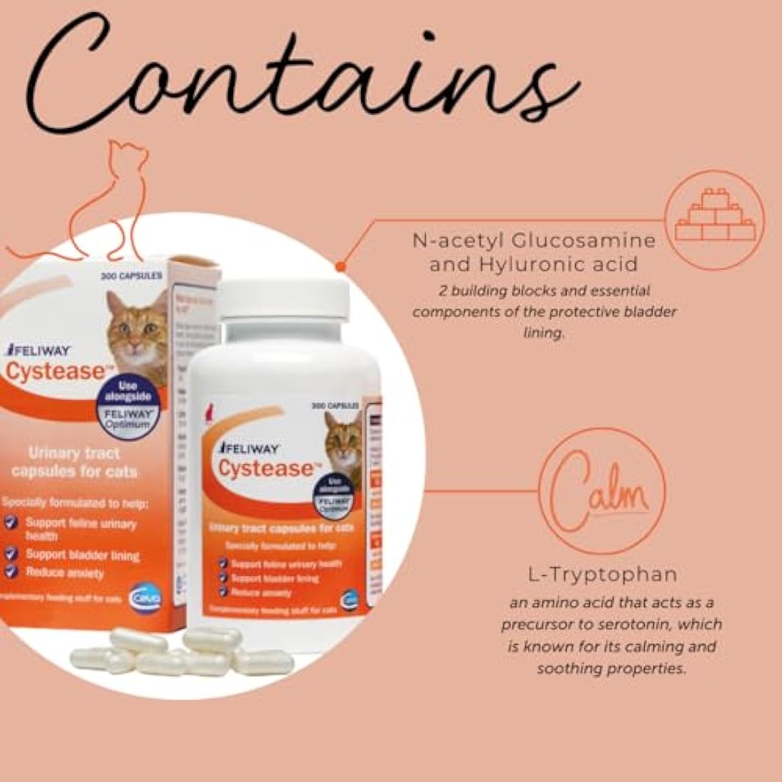 Feliway Cystease Cat Urinary Supplement - Bladder Support, 30 Capsules