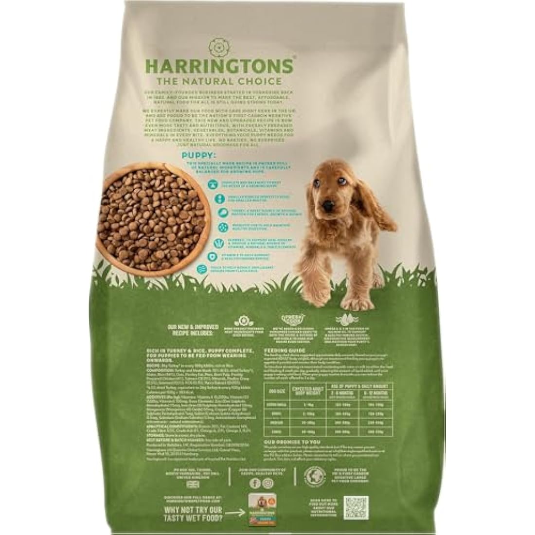 Harringtons Puppy Dry Dog Food – Natural Turkey & Rice Kibble, 10kg