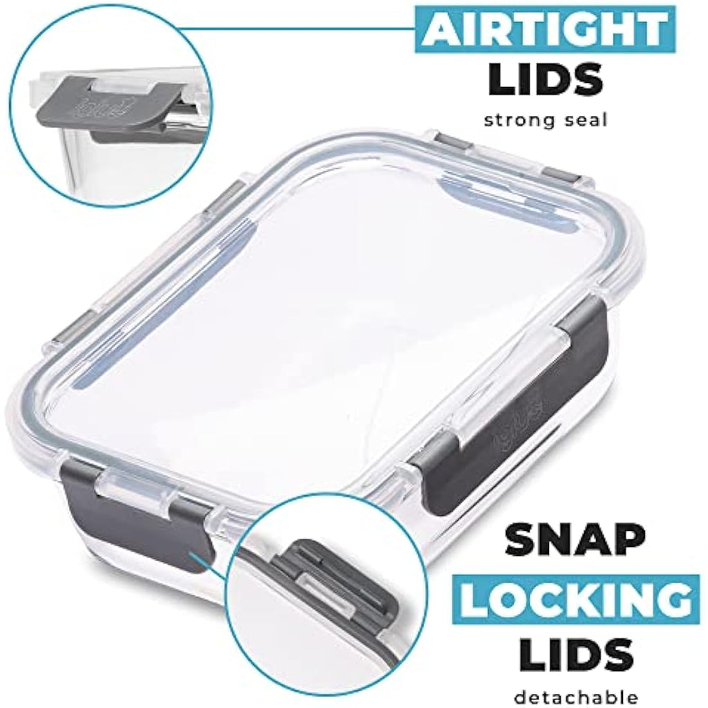 Igluu Glass Meal Prep Containers - 10 Pack Airtight Borosilicate Oven Safe