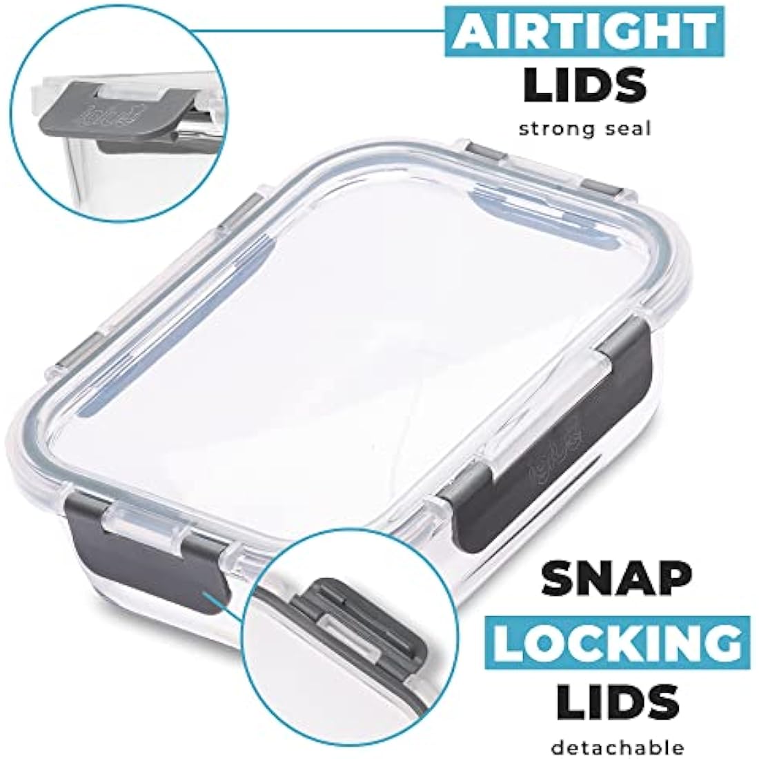 Igluu Glass Meal Prep Containers - 10 Pack Airtight Borosilicate Oven Safe