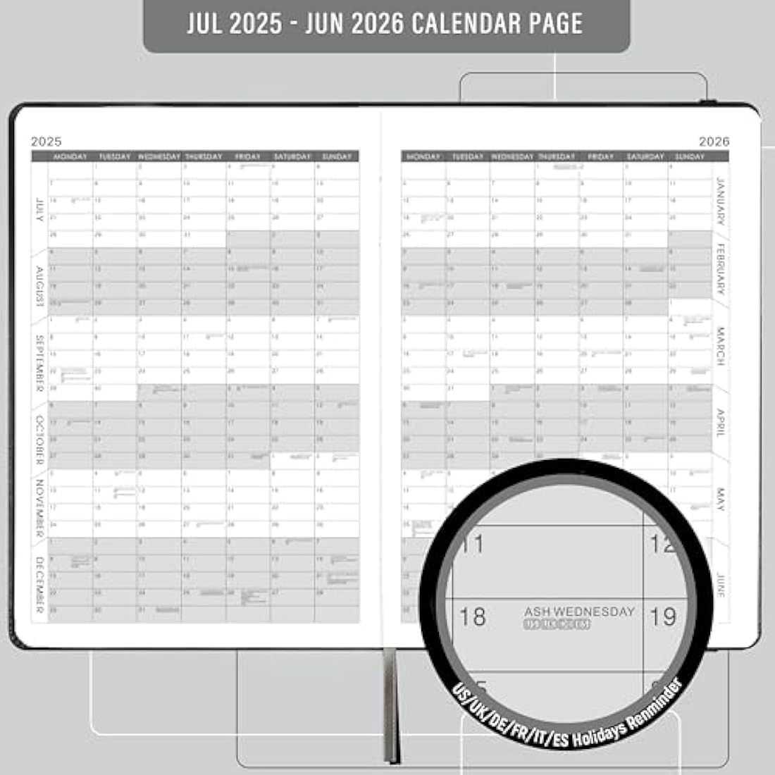 Academic Diary 2025-2026 | A5 Page a Day Faux Leather Planner