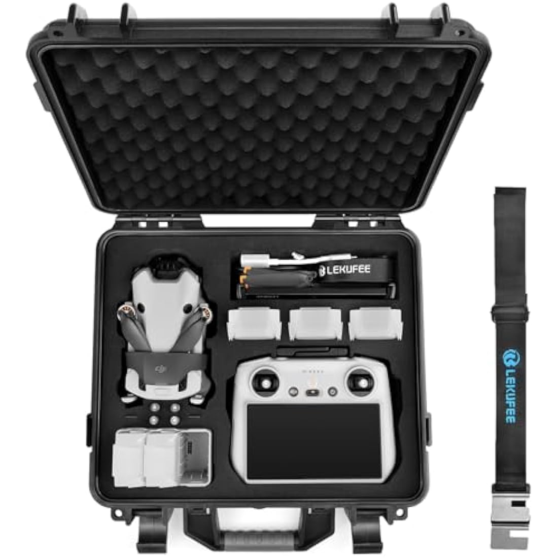 Lekufee Waterproof Hard Case for DJI Mini 4 Pro/3 Pro | Durable ABS Shell