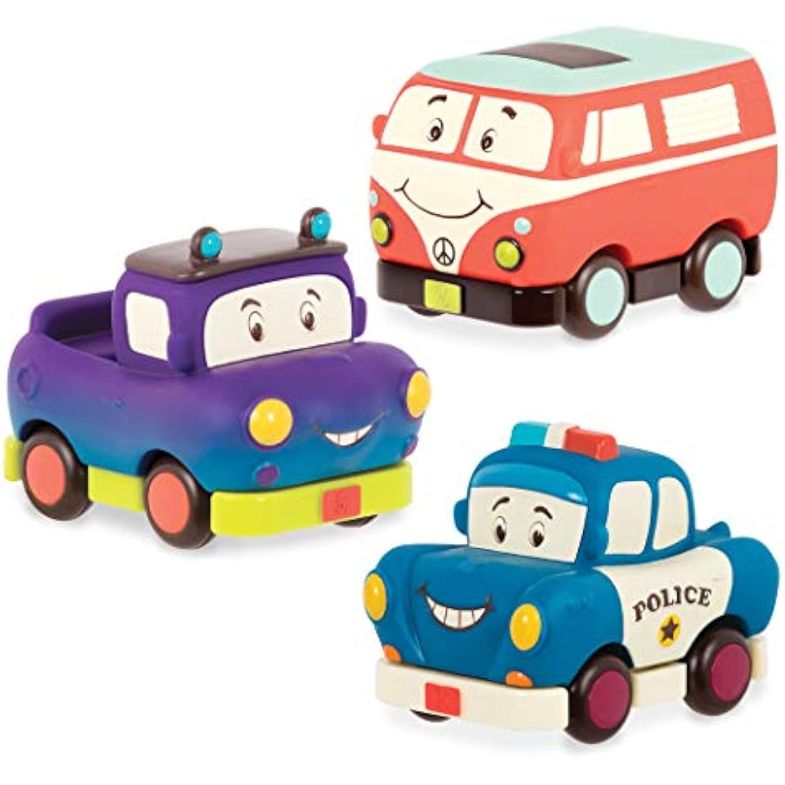 B. toys Pull-Back Toy Vehicles – 3 Mini Cars for Toddlers 12 Months+