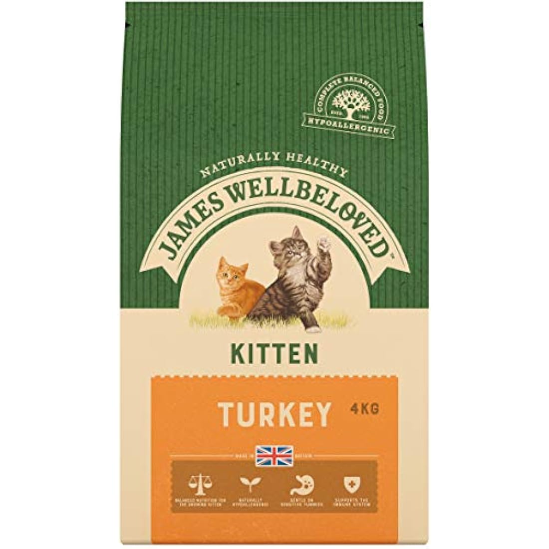 James Wellbeloved Kitten Turkey Hypoallergenic Dry Cat Food - 4kg