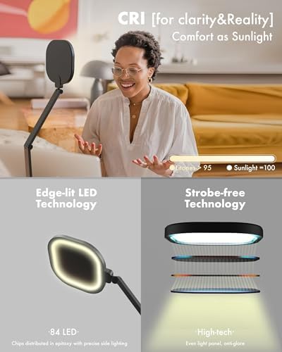 LitONES LED Desk Lamp | Dimmable Swing Arm Task Light with Metal Base