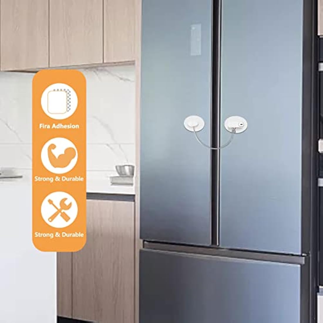 Refrigerator Door Locks – 2 Pack White Child Safety Latches
