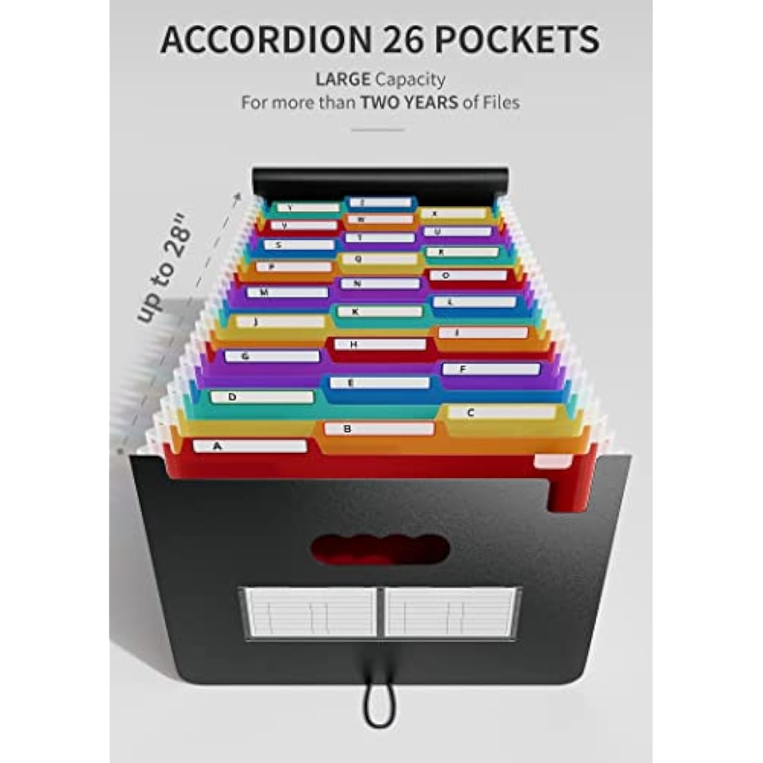 ABC life 26 Pockets Expanding File Folder | A4 Accordion Document Organizer