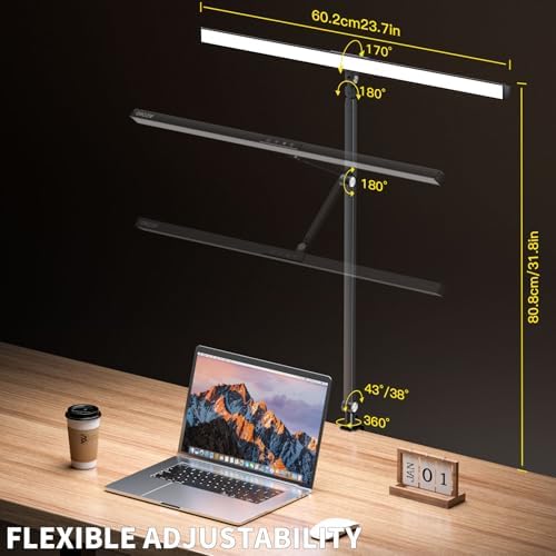 Jolof Store LED Desk Lamp – Eye-Caring Clamp Light with 5 Color Modes