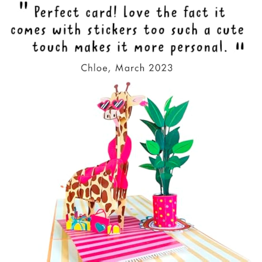 Central 23 Funny Pop Up Birthday Card – Sassy Giraffe Floral Design