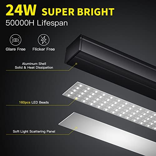 CHICLEW LED Desk Lamp – 24W Double Head Swing Arm Clamp Light for Office