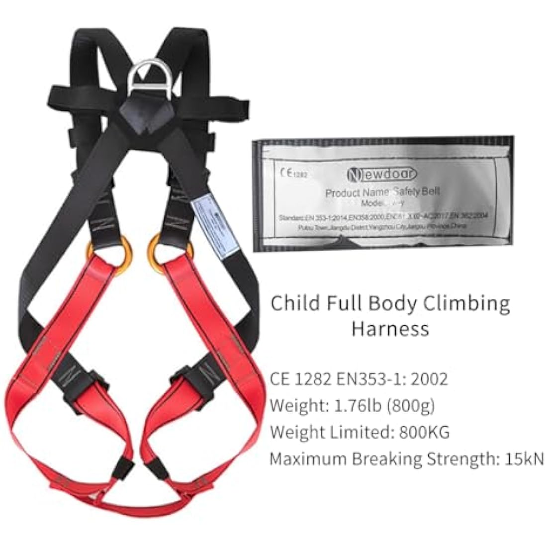NewDoar Full Body Climbing Harness for Teens – CE Certified Safety Gear