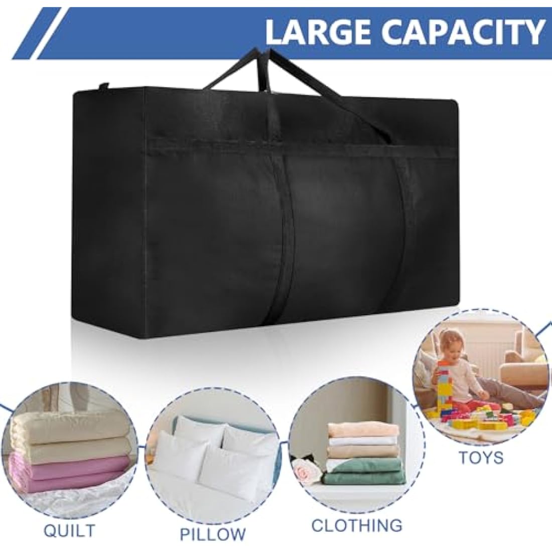 Jolof Store 4-Pack 180L Extra Large Moving Bags | Waterproof Oxford Totes