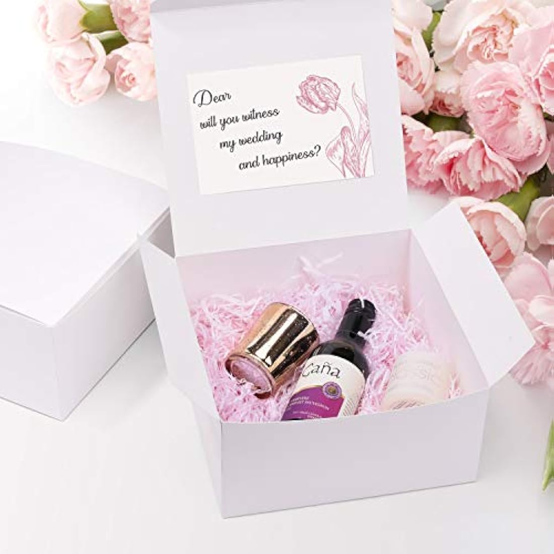 Switory White Kraft Paper Gift Boxes | 20x20x10cm Bridesmaid Proposal 25pk