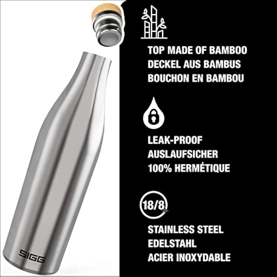 SIGG Meridian Insulated Stainless Steel Water Bottle – 0.7L Brushed