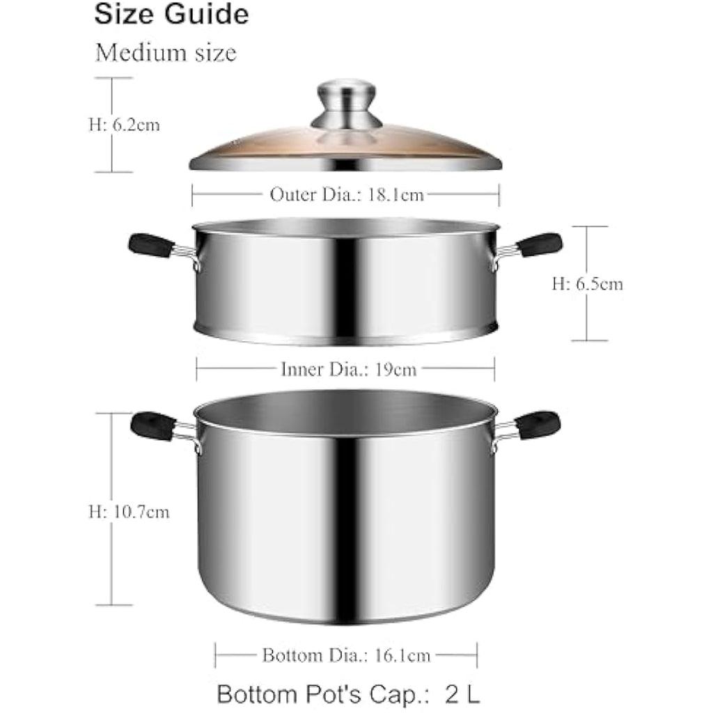 Vention 2L Stainless Steel Vegetable Steamer Pot for Induction Hob