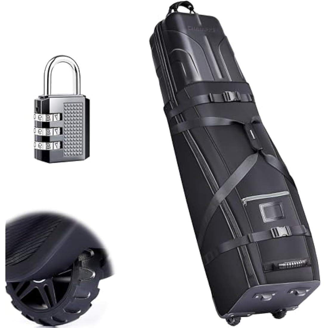 CHAMPKEY Golf Travel Bag with Wheels | Hard Case Top | 1680D Oxford Fabric