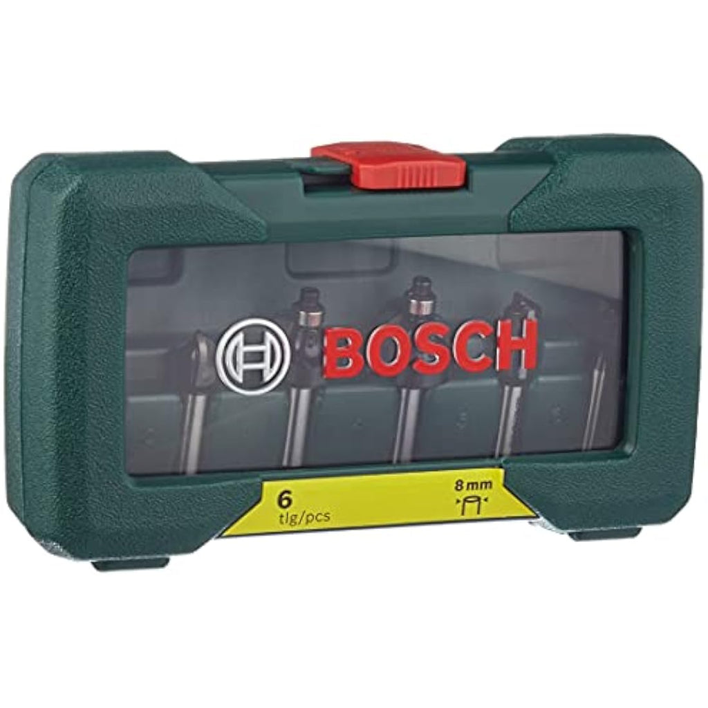 Bosch 6-Piece Tungsten Carbide Router Bit Set for Wood | 8mm Shank