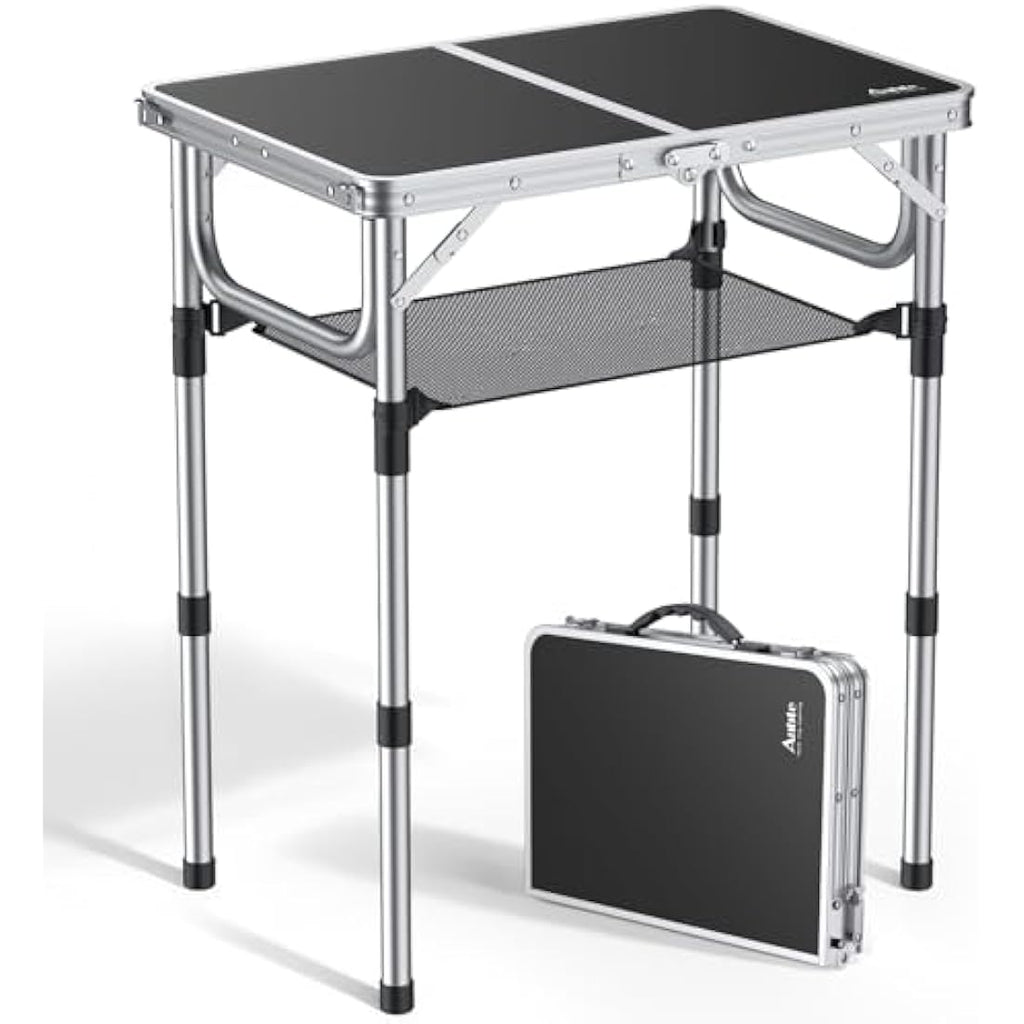 Anbte Folding Camping Table | 3 Adjustable Heights Aluminum Picnic Table
