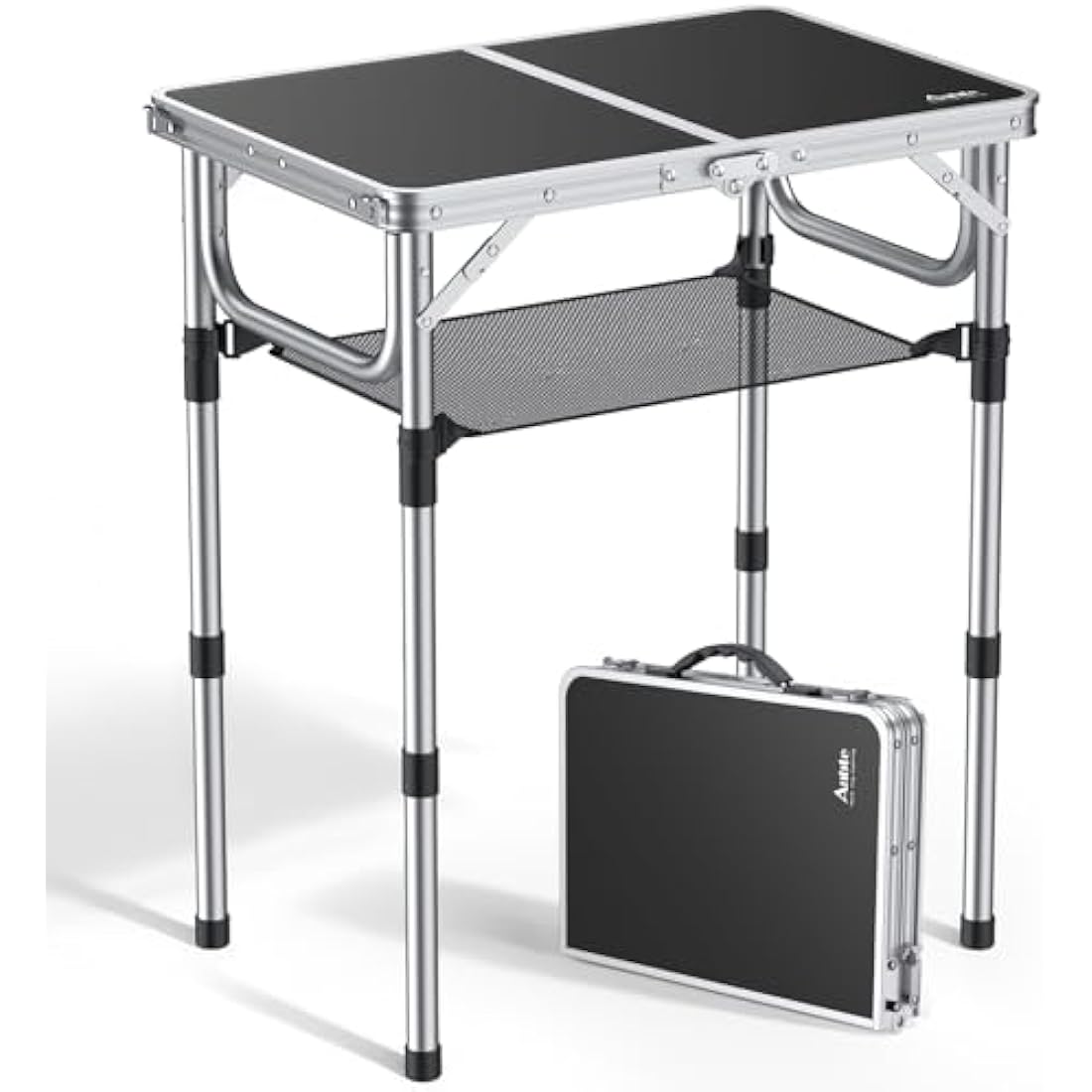 Anbte Folding Camping Table | 3 Adjustable Heights Aluminum Picnic Table