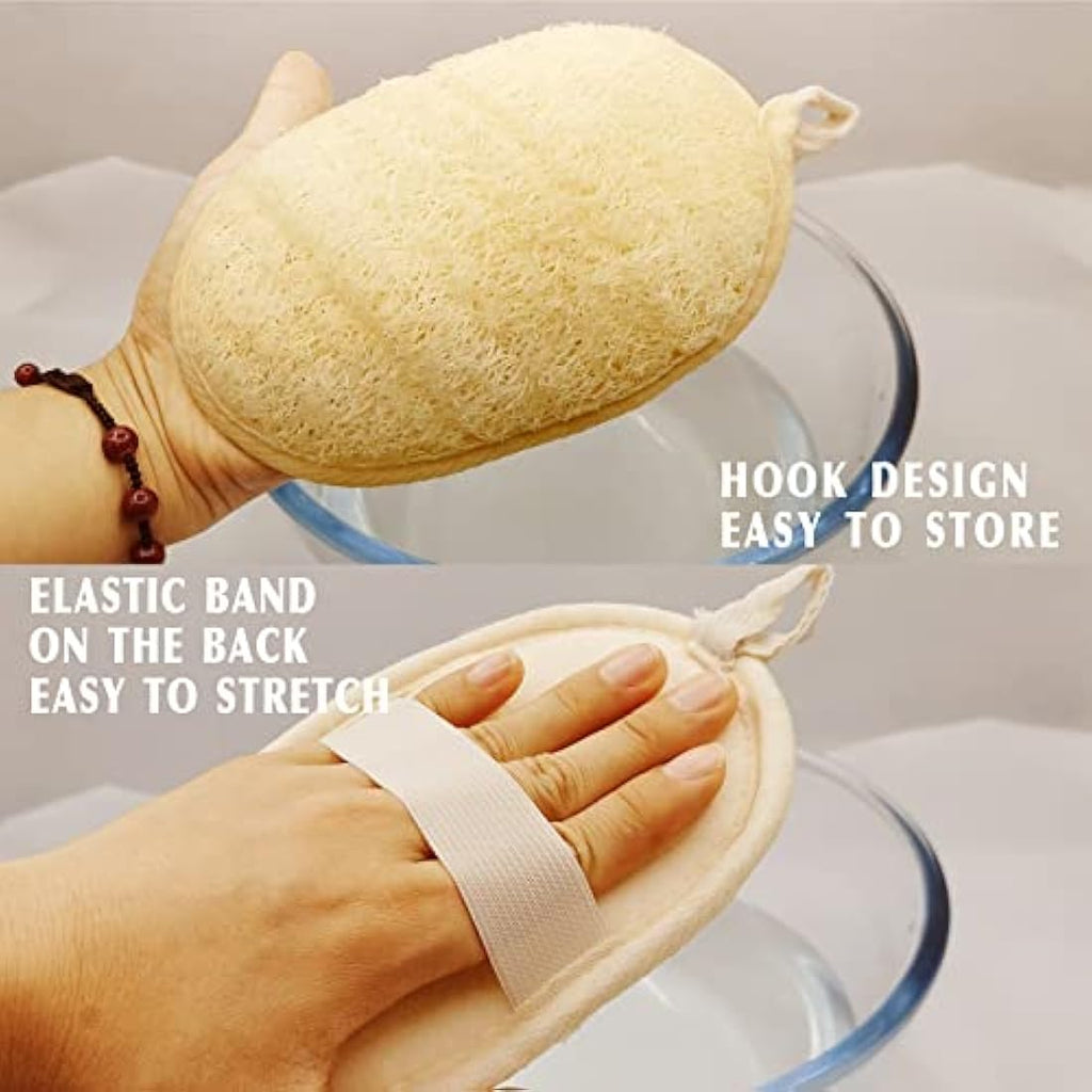 Natural Loofah Sponge Exfoliating Body Scrubber – 3 Pack
