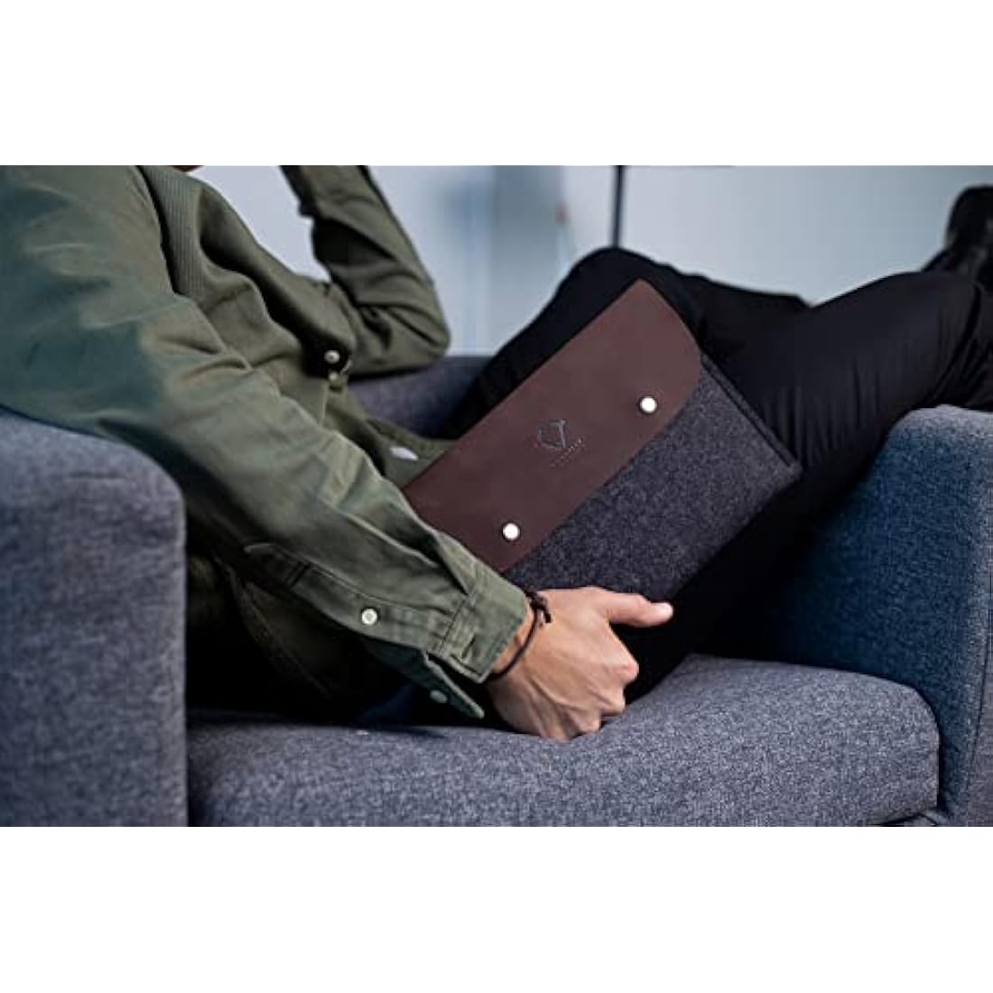 Leather iPad Pro Sleeve | Full Grain Buffalo & Merino Wool